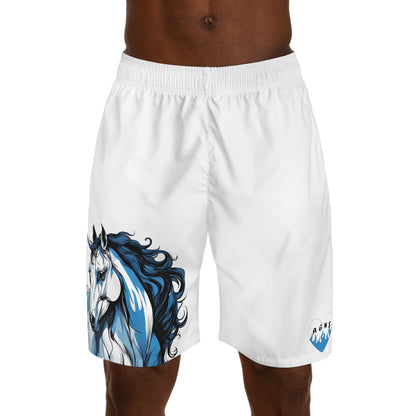 Pegasus (White) - Men's Jogger Shorts