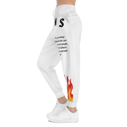 Set Your Heart Ablaze (White) - Athletic Joggers